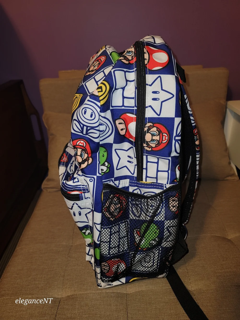 Old Navy Super Mario Blue White Red Kids Canvas Backpack NWT